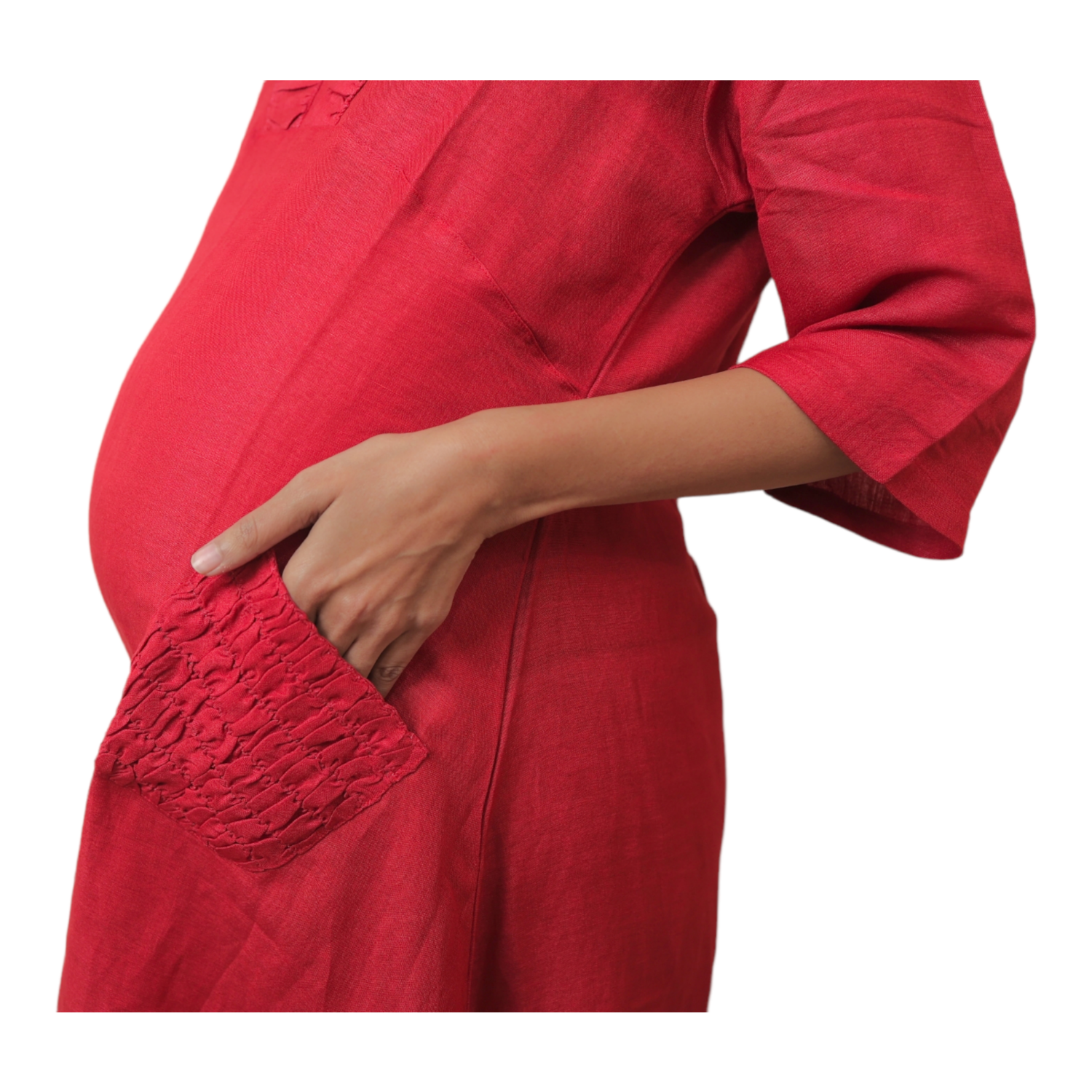 TUMMY - Asymatrical Maternity Dress with Side Pockets - Image 3