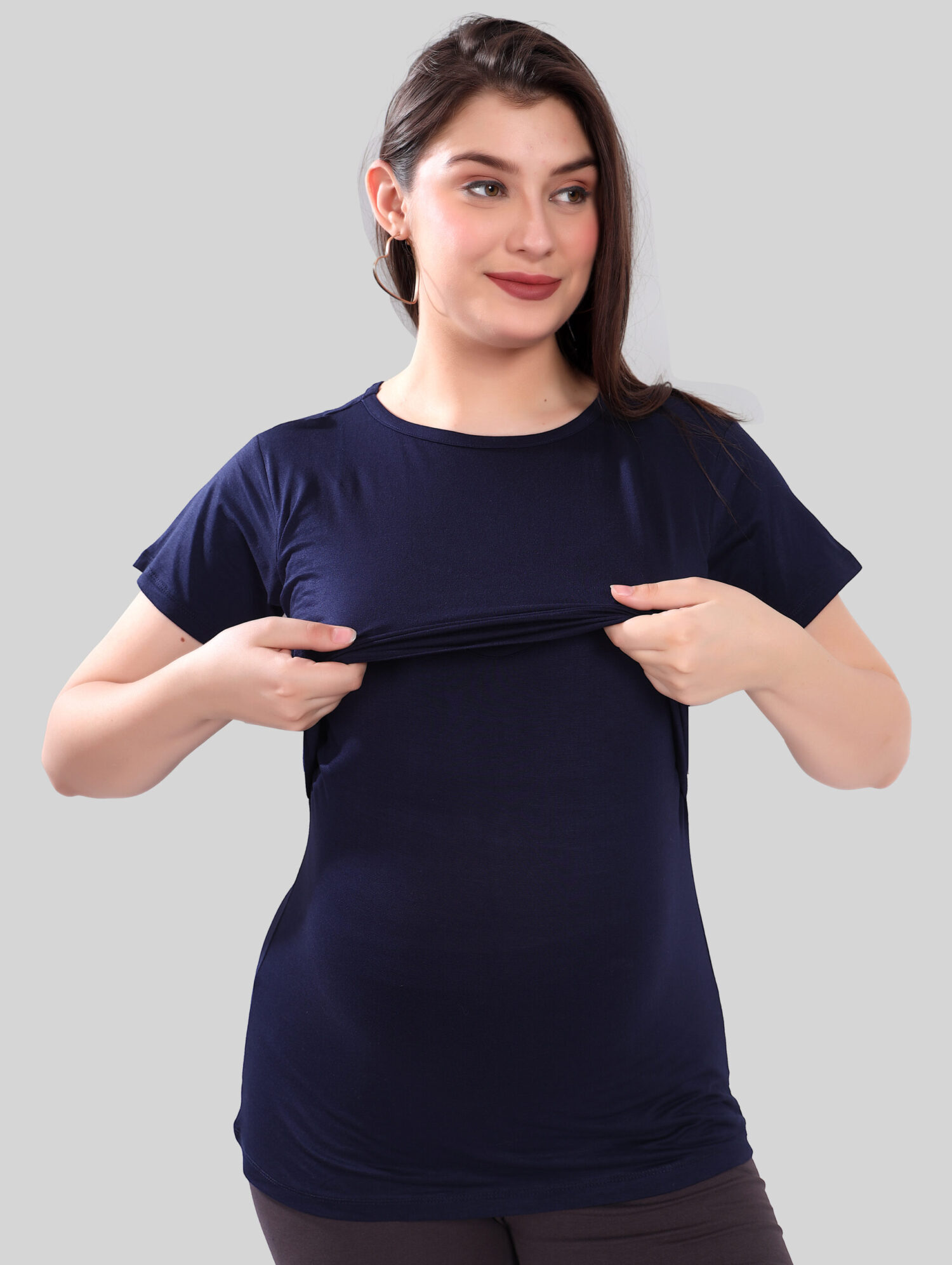 TUMMY Maternity Nursing Pull On Top(Blue) - Image 2