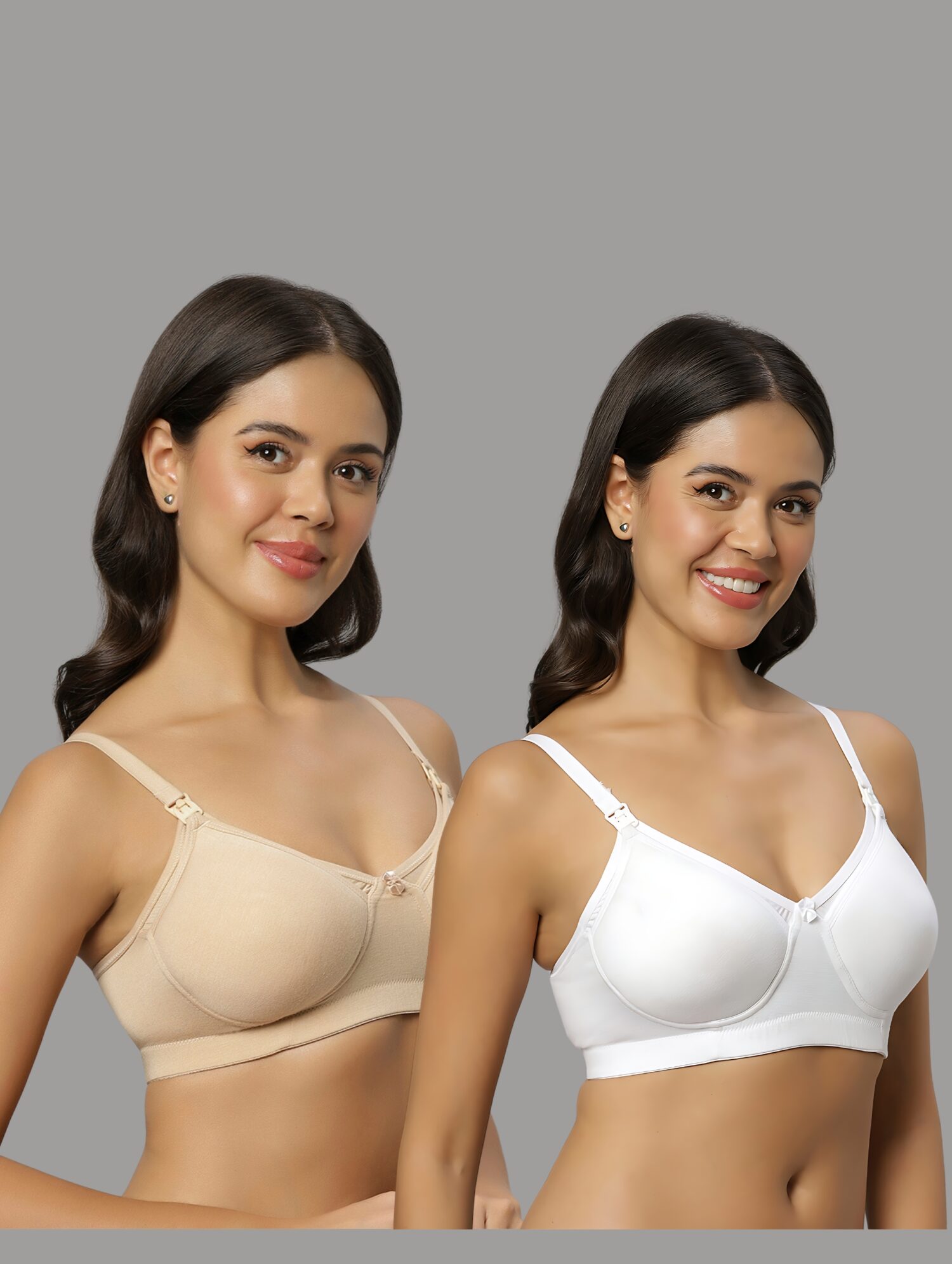 Thin Padded Bras in Luxurious Bamboo Cotton Fabric (Pack of 2)